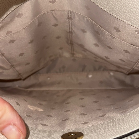 Kate Spade Jackson White and tan leather Shoulder Bag with Textured Center new - Picture 7 of 11